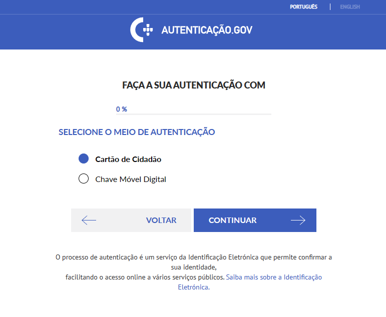 pagina inicial autenticação.GOV